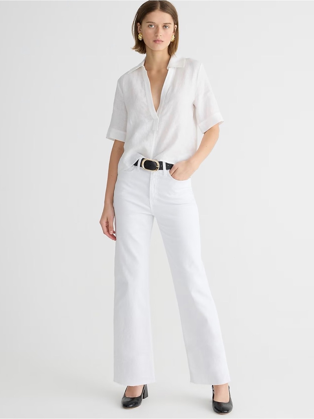 J. Crew Women’s Slim Wide Leg Jeans White
